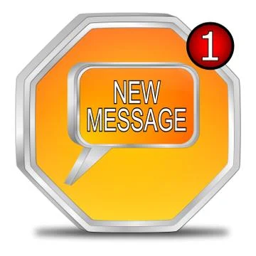 New Message Button Stock Illustration