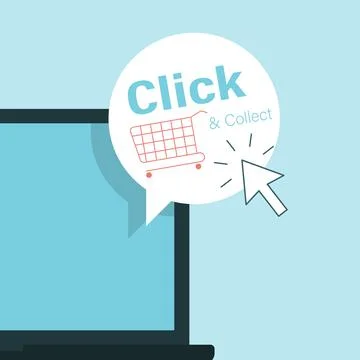New message click, collect. Concept of internate sales Ilustração Stock