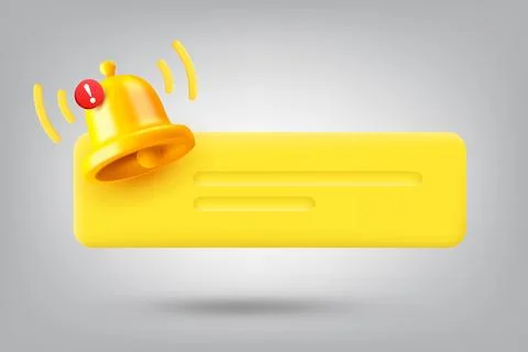 New message concept with the bell and speech bubble. Vector 3d illustration Stock Illustration