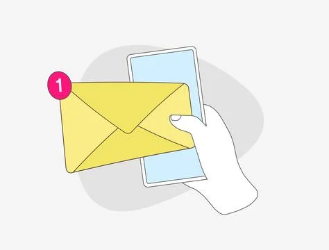 New message E-mail Notification concept. New pop up email notification. Flat Stock Illustration