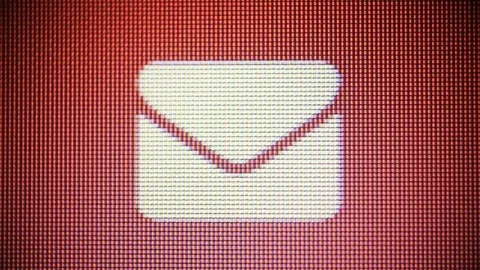 New message icon on computer display Video stock 111925865