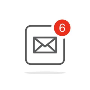 New message icon in flat style. Incoming inbox email vector illustration on.. Stock Illustration