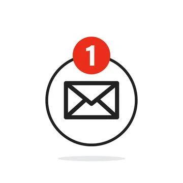 New message icon in flat style. Incoming inbox email vector illustration on.. Stock Illustration