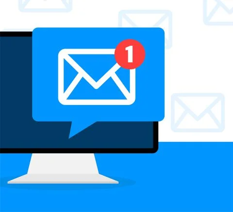 New message icon. Smartphone, mobile, laptop. New nessage in flat style. Vect Иллюстрация
