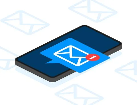 New message icon. Smartphone, mobile, laptop. New nessage in flat style. Vect 库存插图