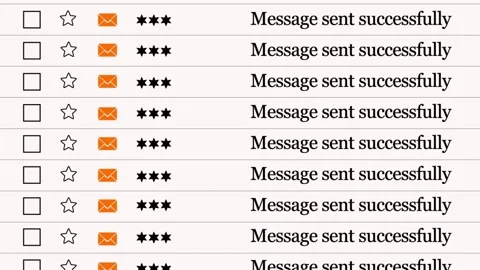 New Message Inbox Notification Email Interface Animation Stock Footage 325558069