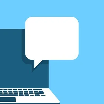 A new message on the laptop screen. Empty space for your inscription. Stock Illustration