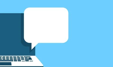 A new message on the laptop screen. Empty space for your inscription. Stock Illustration