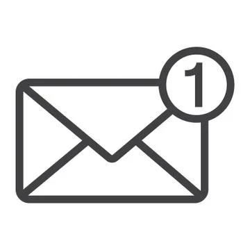New message line icon, email and website Stock Illustration