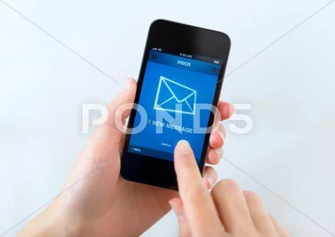 New message on mobile phone Stock Photos