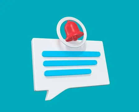 New message notification 3d icon. Message bubble Illustration