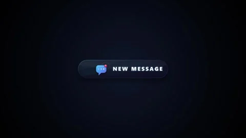 New message notification button animation with smooth glossy ui and alert Stock Footage 337562076