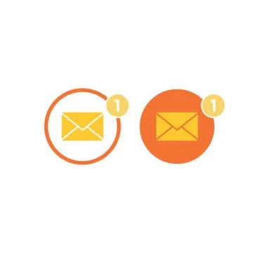 New message, notification, email, amail, chat or letter icon flat in simple d Stock Illustration