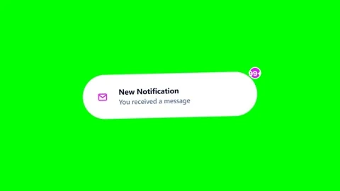 New Message Notification Envelope Popup Green Screen Motion Stockbeeldmateriaal 346968786