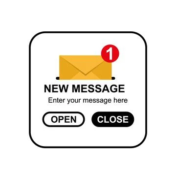 New Message Notification label. Reminder concept. Enter your message here. Stock Illustration