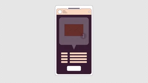 New message notification on phone screen 2D object animation Stock Footage 300466816
