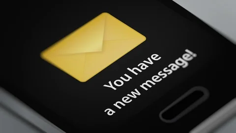 New message Notification on Smart Phone Device. Stock Footage 116609846