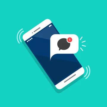 New message notification on the smartphone screen Stock Illustration