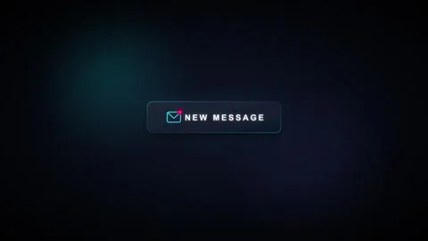 New message notification ui animation with glowing digital envelope and dar.. Stock Footage 337562128