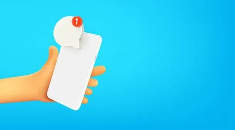 New message on the phone concept. 3d vector illustration Stock-Illustration
