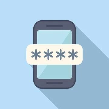 New message phone icon flat vector. Access account Stock Illustration