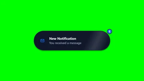New message popup bottom Green Screen Lower Third Stock Footage 345222514