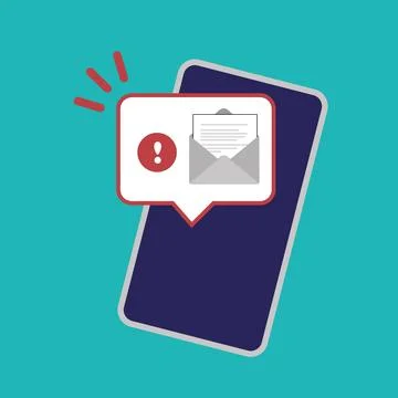 New message on the smartphone screen. Illustrazione stock