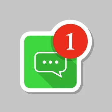 New message sticker icon in flat style. Incoming inbox email vector illustr.. Stock Illustration