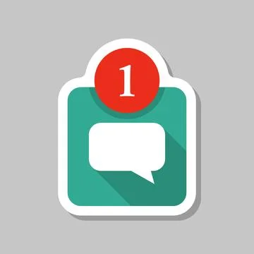 New message sticker icon in flat style. Incoming inbox email vector illustr.. Stock Illustration