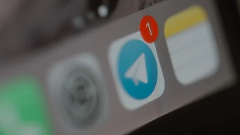 New message in Telegram - Macro shot Stock Footage 123910862