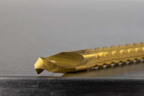 New metal drill with milling function. Accessories for a workshop mechanic on 库存照片
