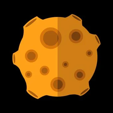 New meteorite flat icon Stock Illustration