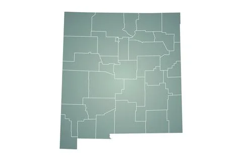 New Mexico administrative map. counties map of New Mexico, blank Map, empty.. Stock Illustration
