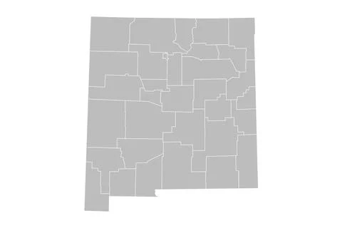New Mexico administrative map. counties map of New Mexico, blank Map, empty.. Stock Illustration