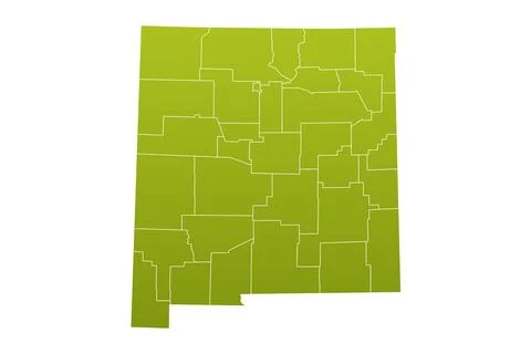 New Mexico administrative map. counties map of New Mexico, blank Map, empty.. Illustrazione stock