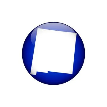New Mexico Circle Button States of US Map Icon Vector Template Illustration.. Stock Illustration