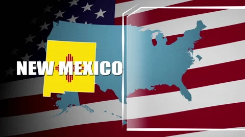 New Mexico Countered Flag and Information Panel Stock Footage 66774570