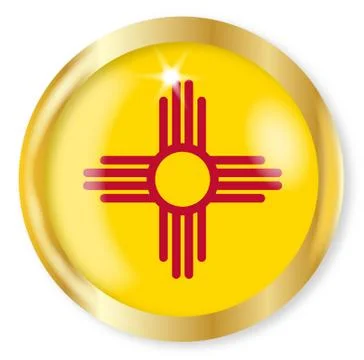 New Mexico Flag Button Stock Illustration