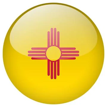 New Mexico flag button. Stock Illustration