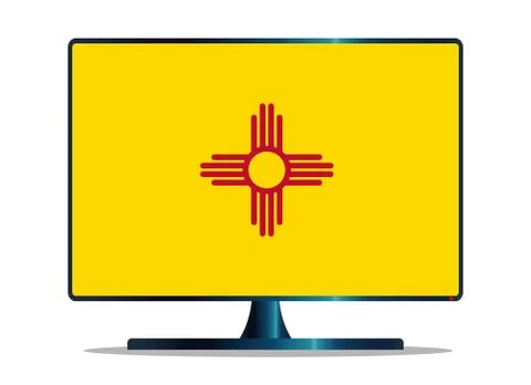 New Mexico Flag TV Stock Illustration