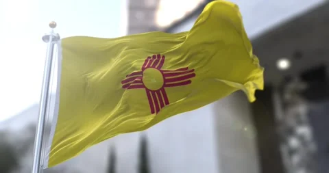 New mexico flag waving-seamless-loop-4k-60fps Stock Footage 345212896
