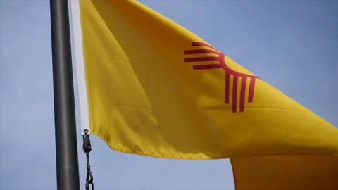New Mexico flag waving in slow motion. Video stock 131064853