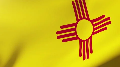 New mexico flag waving in the wind. Looping sun rises style.  Animation loop Stock Footage 48186955