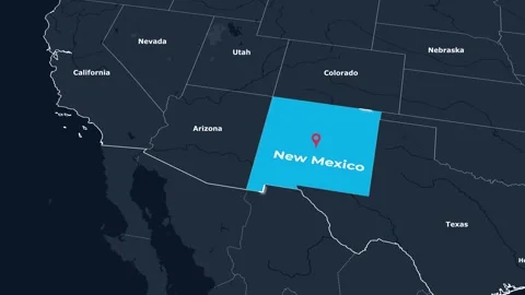 New Mexico Map Animation Locator Zoom 4K Motion Graphic Stock Footage 342624541