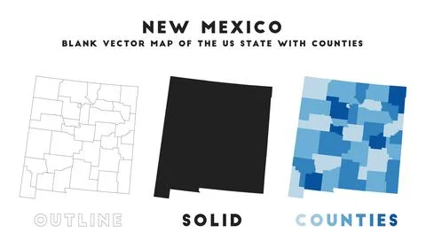 New Mexico map. Borders of New Mexico for your infographic. Vector us state.. Ilustração Stock