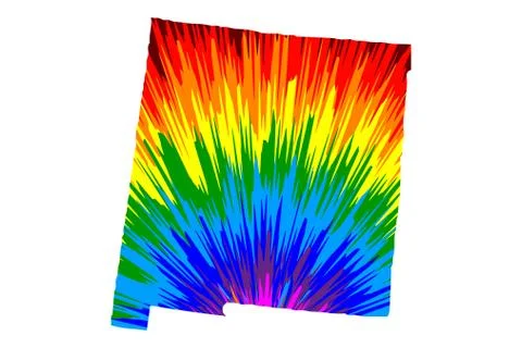 New Mexico - map is designed rainbow abstract colorful pattern Illustrazione stock
