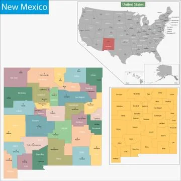 New Mexico map Stock Illustration