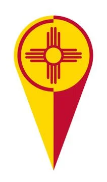 New Mexico Map Pointer Location Flag Stock Illustration