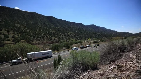 NEW MEXICO. Road work. Route 66. Timelapse. Stock Footage 43259199