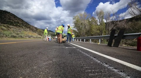 NEW MEXICO. Road work. Route 66. Timelapse. Stock Footage 43259201